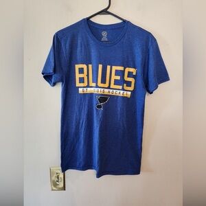 St Louis Blues Short Sleeve Blue T Shirt NHL Hockey size small